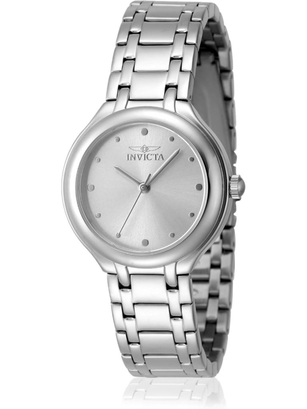 32mm Stainless Steel Wildflower Watch - Silver Dial, Quartz Movement, Elegant